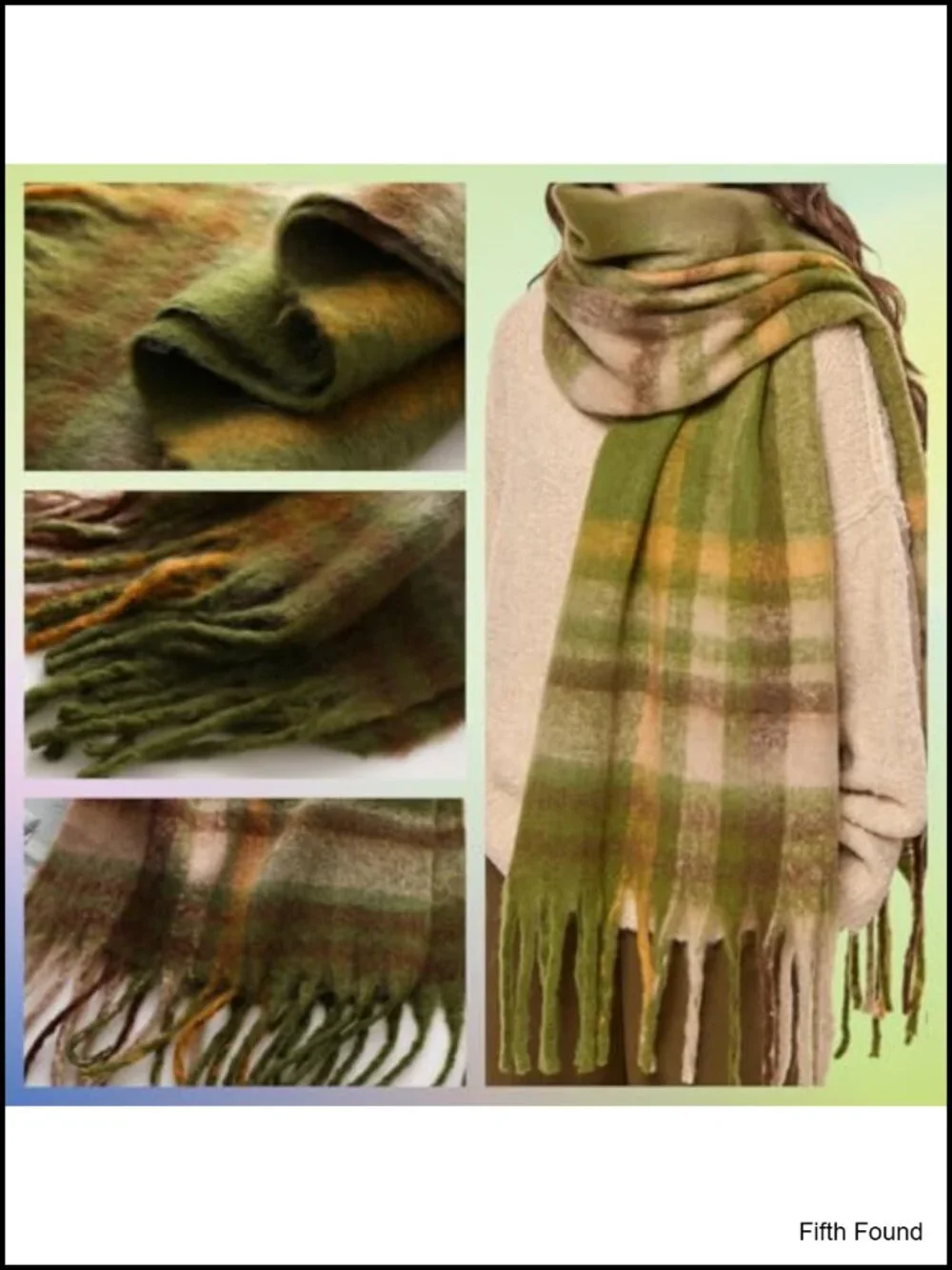 Cashmere Imitation Tassel Scarf Oversized Blanket Shawl Warm Winter Wrap